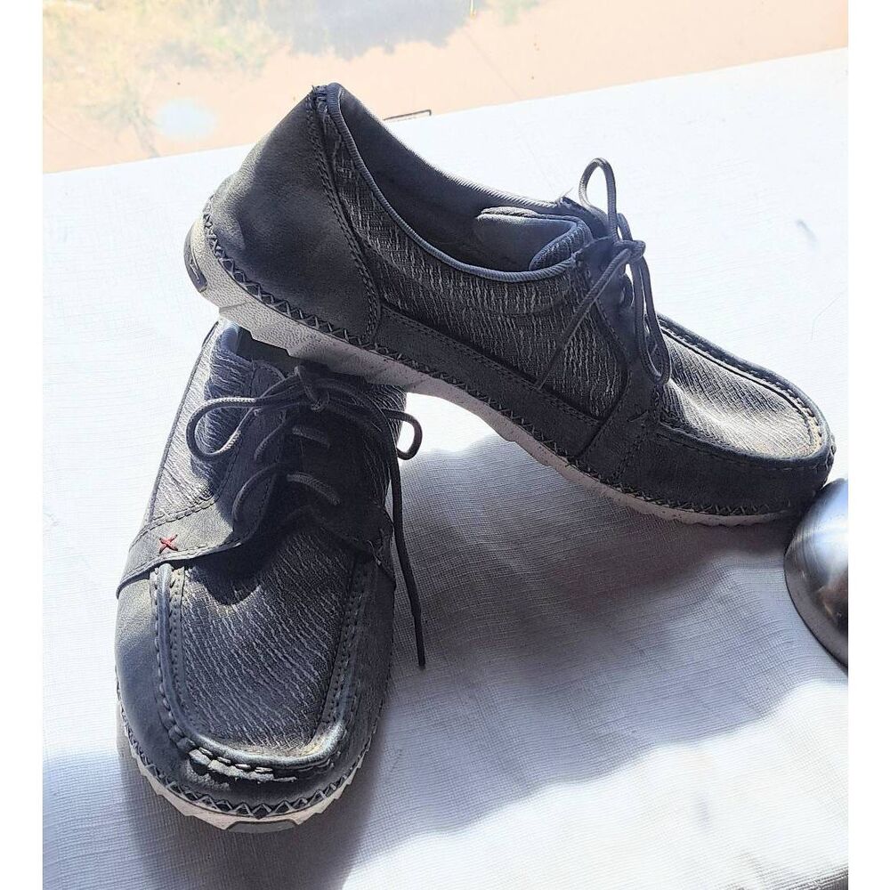 Twisted X Zero-X MZX0007 Gray Leather/Fabric Moc Shoes Men’s Size 10.5M Comfort